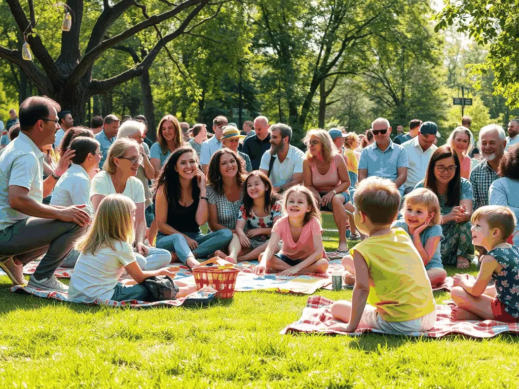 A photograph of people laughing and interacting during a recreational activity organized by 40 ANS ASCL, emphasizing the social aspect of the organization's programs.